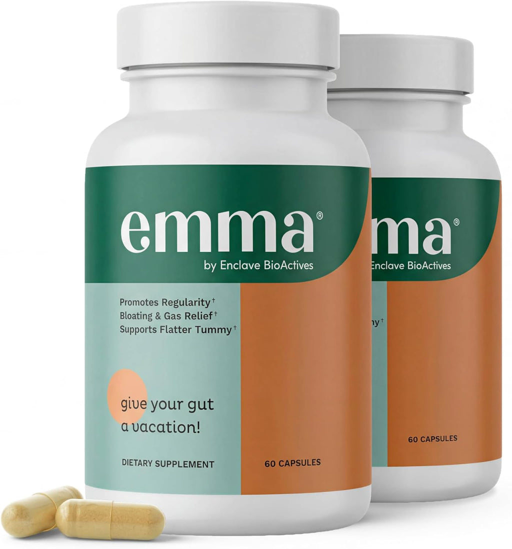 Emma Gut Health Relief – Digestive Support for Bloating, Gas & Gut Health | 60 Caps (2-Pack)