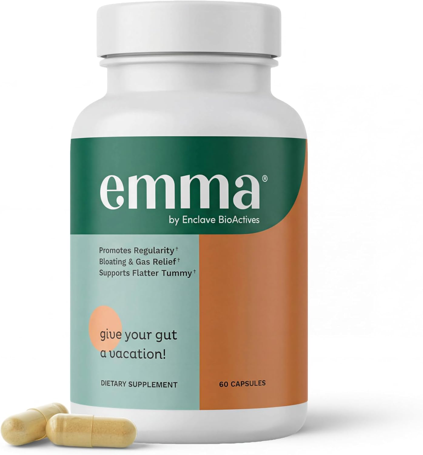 Emma Gut Health Relief – Digestive Support for Bloating, Gas & Constipation | 60 Capsules