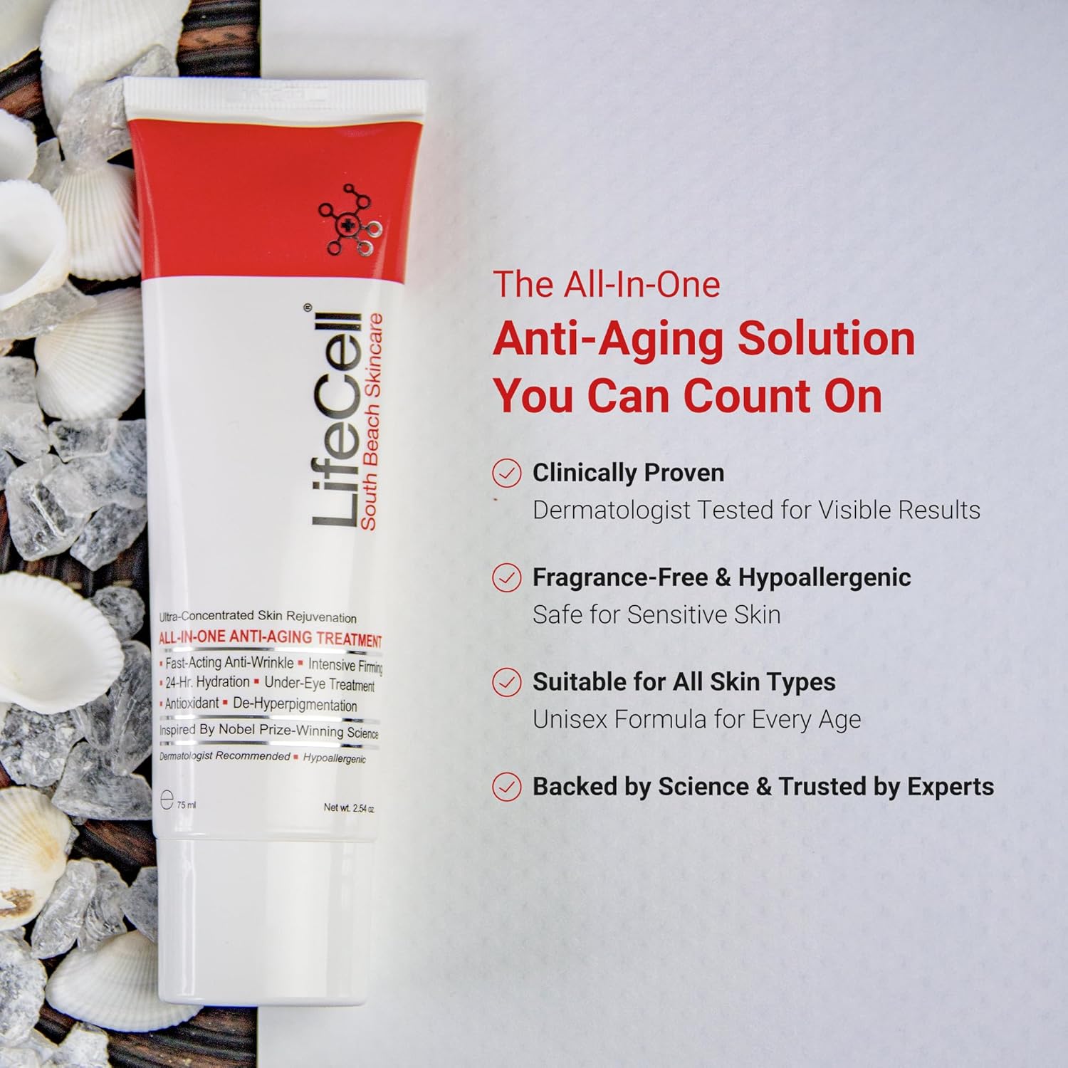 LifeCell All In One Anti-Aging Cream – Reduces Wrinkles & Fine Lines | Retinol + Vitamin C + DMAE